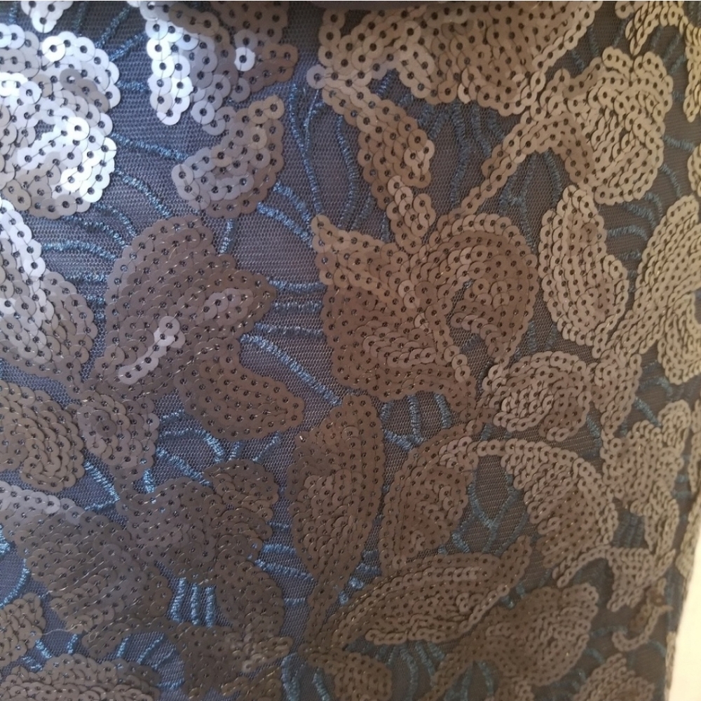AIDEN BY AIDEN MADDOX Elegant Navy Blue Blousen Skirt Dress Size 2 - Picture 5 of 6